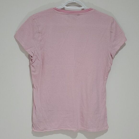 CALVIN Klein pink and white pinstriped medium short sleeve shirt - Picture 4 of 6